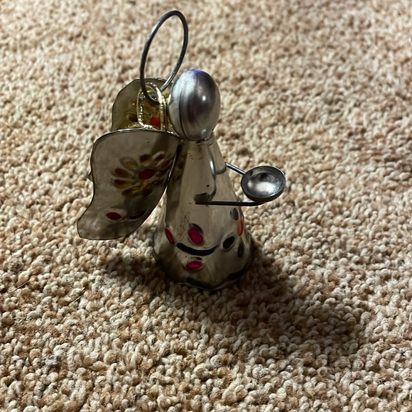 Standing Metal Christmas Angel ornament made in Mexico - Picture 4 of 5